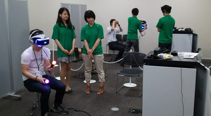 GTMF Osaka 2016でキャラデの学生がPSVRのデモをお手伝い